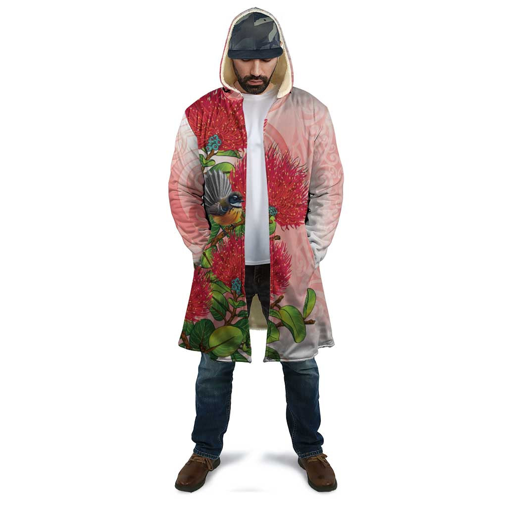 New Zealand Fantail Cloak Maori Koru With Pohutukawa Flowers - Aussie Hoodie