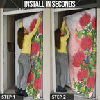 New Zealand Fantail Door Cover Maori Koru With Pohutukawa Flowers - Aussie Hoodie