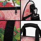 New Zealand Fantail Duffle Bag Maori Koru With Pohutukawa Flowers