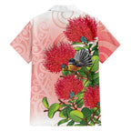 New Zealand Fantail Family Matching Mermaid Dress and Hawaiian Shirt Maori Koru With Pohutukawa Flowers