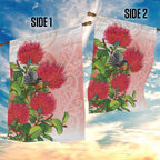 New Zealand Fantail Garden Flag Maori Koru With Pohutukawa Flowers - Aussie Hoodie