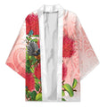 New Zealand Fantail Kimono Maori Koru With Pohutukawa Flowers - Aussie Hoodie