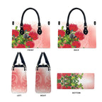 New Zealand Fantail Leather Bag Maori Koru With Pohutukawa Flowers - Aussie Hoodie