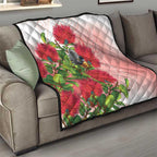 New Zealand Fantail Quilt Maori Koru With Pohutukawa Flowers - Aussie Hoodie