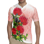 New Zealand Fantail Rugby Jersey Maori Koru With Pohutukawa Flowers - Aussie Hoodie