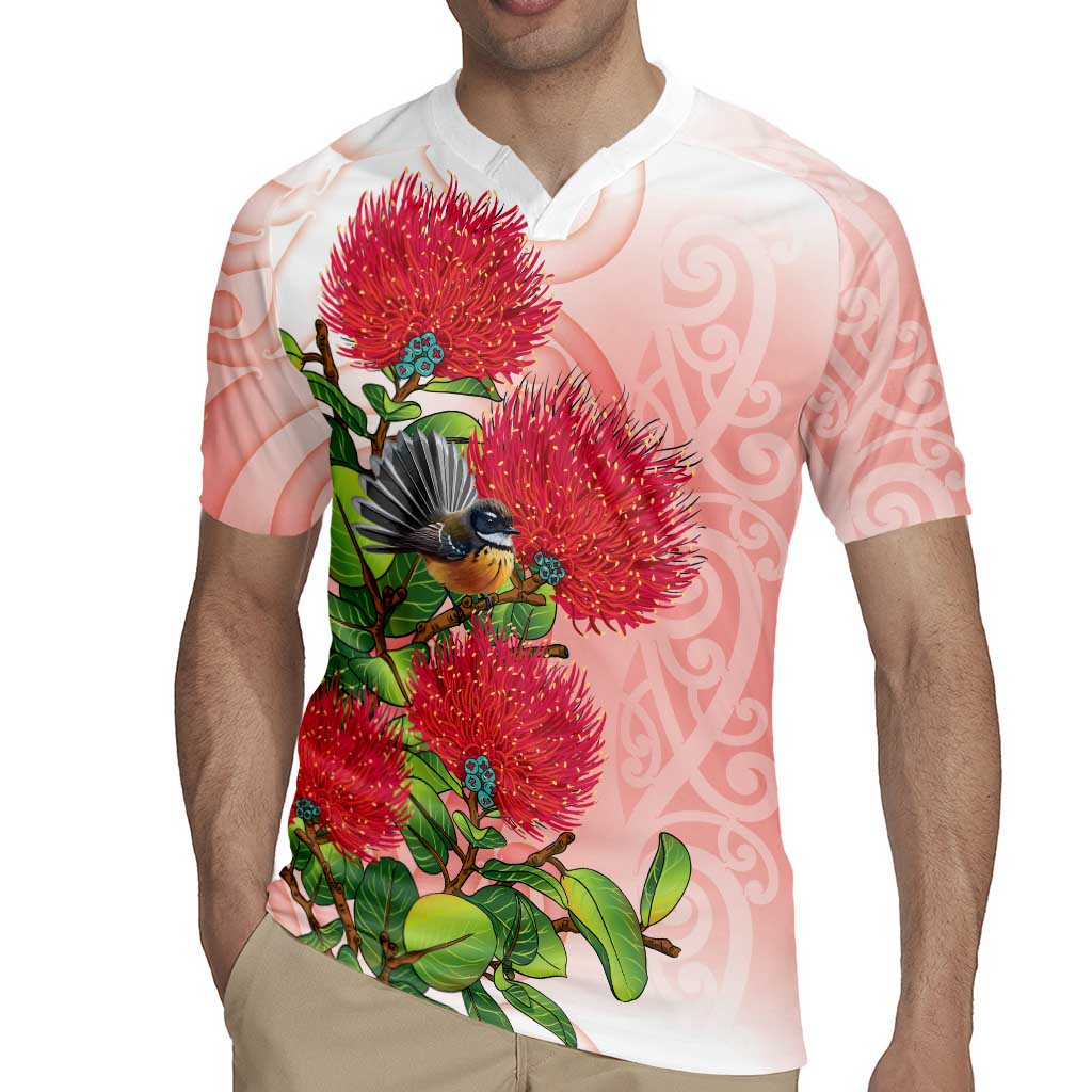 New Zealand Fantail Rugby Jersey Maori Koru With Pohutukawa Flowers - Aussie Hoodie