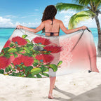 New Zealand Fantail Sarong Maori Koru With Pohutukawa Flowers - Aussie Hoodie