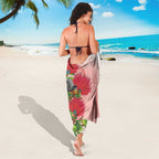 New Zealand Fantail Sarong Maori Koru With Pohutukawa Flowers - Aussie Hoodie