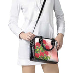New Zealand Fantail Shoulder Handbag Maori Koru With Pohutukawa Flowers - Aussie Hoodie