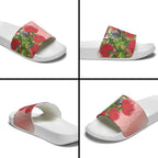 New Zealand Fantail Slide Sandals Maori Koru With Pohutukawa Flowers - Aussie Hoodie