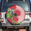New Zealand Fantail Spare Tire Cover Maori Koru With Pohutukawa Flowers - Aussie Hoodie