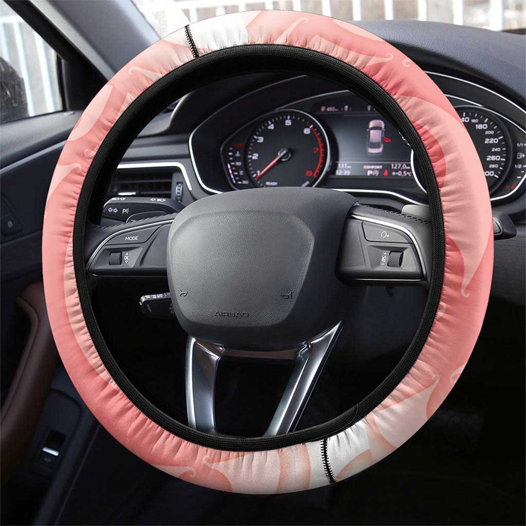 New Zealand Fantail Steering Wheel Cover Maori Koru With Pohutukawa Flowers - Aussie Hoodie