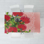 New Zealand Fantail Tablecloth Maori Koru With Pohutukawa Flowers - Aussie Hoodie