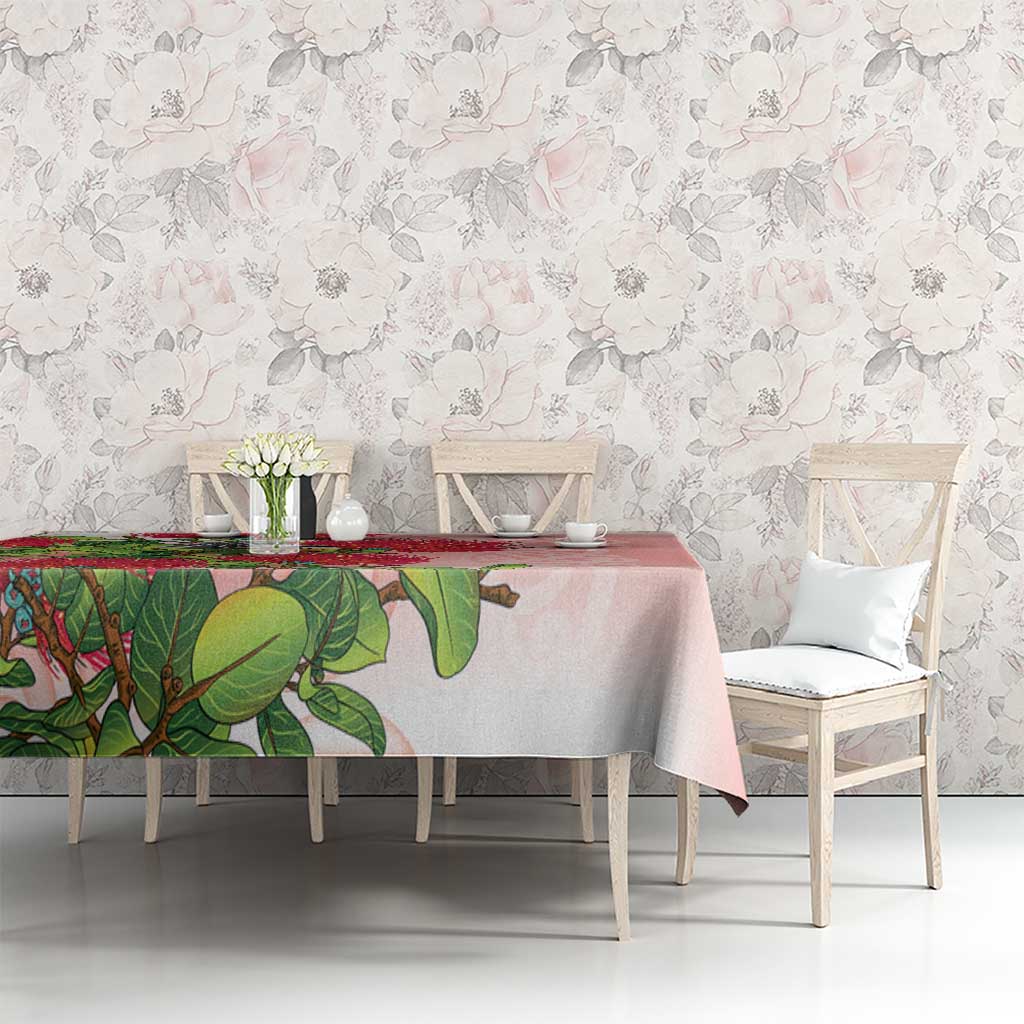 New Zealand Fantail Tablecloth Maori Koru With Pohutukawa Flowers - Aussie Hoodie