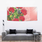 New Zealand Fantail Tapestry Maori Koru With Pohutukawa Flowers - Aussie Hoodie
