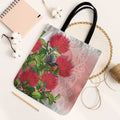 New Zealand Fantail Tote Bag Maori Koru With Pohutukawa Flowers - Aussie Hoodie