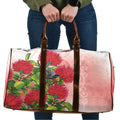 New Zealand Fantail Travel Bag Maori Koru With Pohutukawa Flowers - Aussie Hoodie