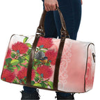 New Zealand Fantail Travel Bag Maori Koru With Pohutukawa Flowers - Aussie Hoodie