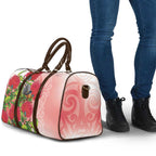 New Zealand Fantail Travel Bag Maori Koru With Pohutukawa Flowers - Aussie Hoodie