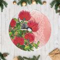 New Zealand Fantail Tree Skirt Maori Koru With Pohutukawa Flowers