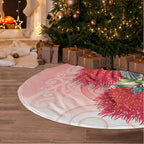 New Zealand Fantail Tree Skirt Maori Koru With Pohutukawa Flowers