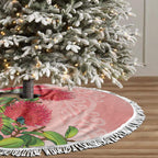 New Zealand Fantail Tree Skirt Maori Koru With Pohutukawa Flowers