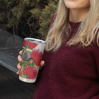 New Zealand Fantail Tumbler Cup Maori Koru With Pohutukawa Flowers - Aussie Hoodie