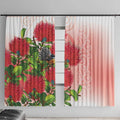 New Zealand Fantail Window Curtain Maori Koru With Pohutukawa Flowers - Aussie Hoodie