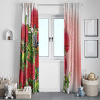New Zealand Fantail Window Curtain Maori Koru With Pohutukawa Flowers - Aussie Hoodie