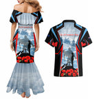 Australia ANZAC Day Couples Matching Mermaid Dress and Hawaiian Shirt Gallipoli Soldiers Simple Style