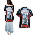 Australia ANZAC Day Couples Matching Puletasi and Hawaiian Shirt Gallipoli Soldiers Simple Style