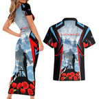 Australia ANZAC Day Couples Matching Short Sleeve Bodycon Dress and Hawaiian Shirt Gallipoli Soldiers Simple Style
