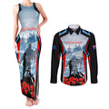 Australia ANZAC Day Couples Matching Tank Maxi Dress and Long Sleeve Button Shirt Gallipoli Soldiers Simple Style