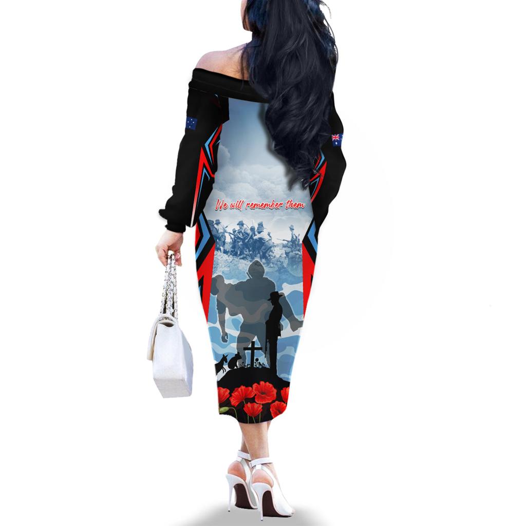 Australia ANZAC Day Family Matching Off The Shoulder Long Sleeve Dress and Hawaiian Shirt Gallipoli Soldiers Simple Style