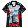 Australia ANZAC Day Family Matching Off Shoulder Short Dress and Hawaiian Shirt Gallipoli Soldiers Simple Style