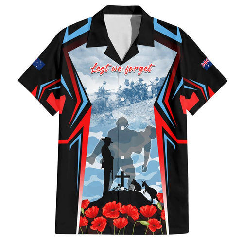 Australia ANZAC Day Family Matching Off Shoulder Short Dress and Hawaiian Shirt Gallipoli Soldiers Simple Style