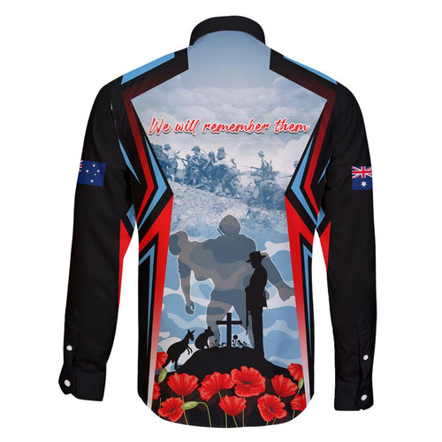 Australia ANZAC Day Family Matching Off Shoulder Short Dress and Hawaiian Shirt Gallipoli Soldiers Simple Style
