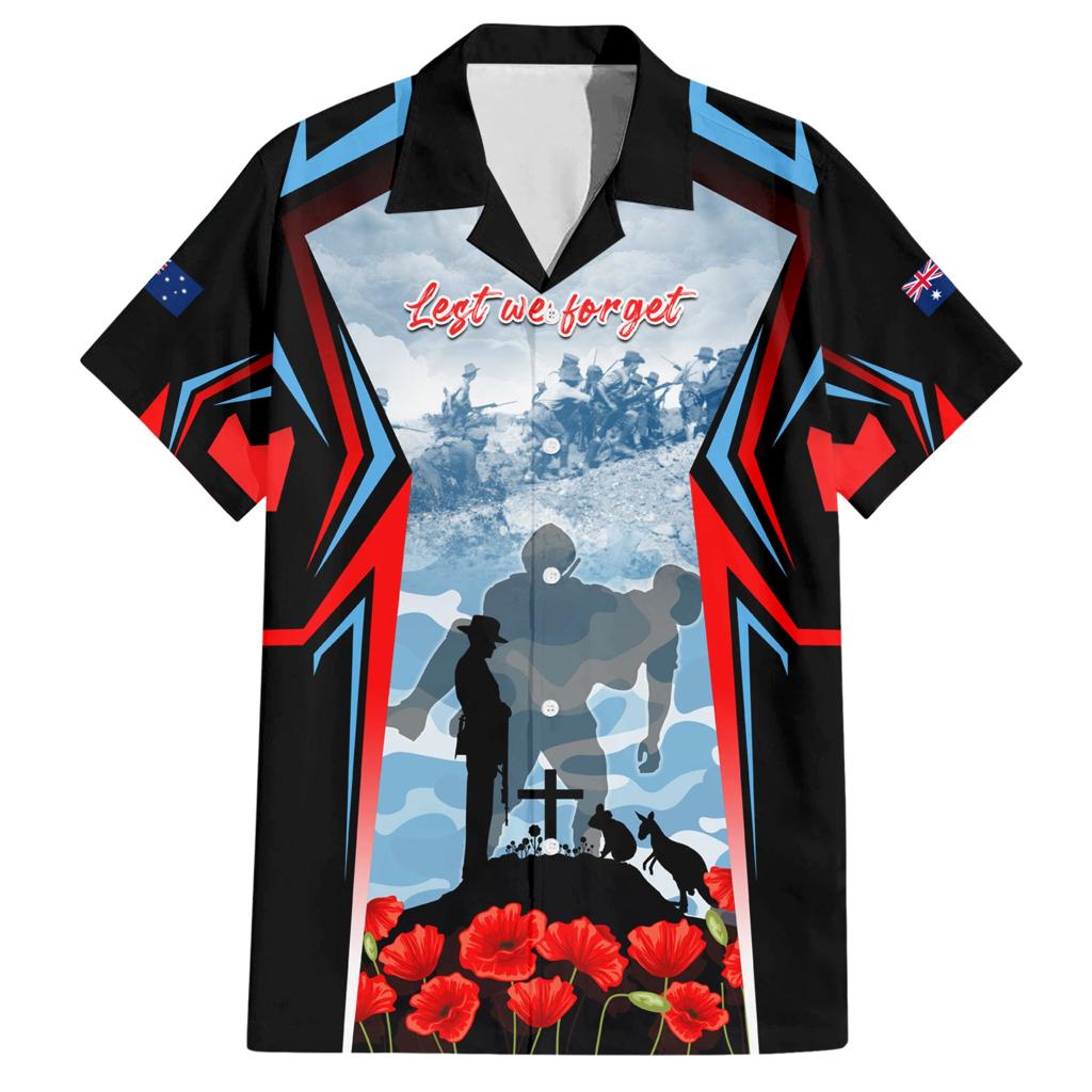 Australia ANZAC Day Family Matching Short Sleeve Bodycon Dress and Hawaiian Shirt Gallipoli Soldiers Simple Style