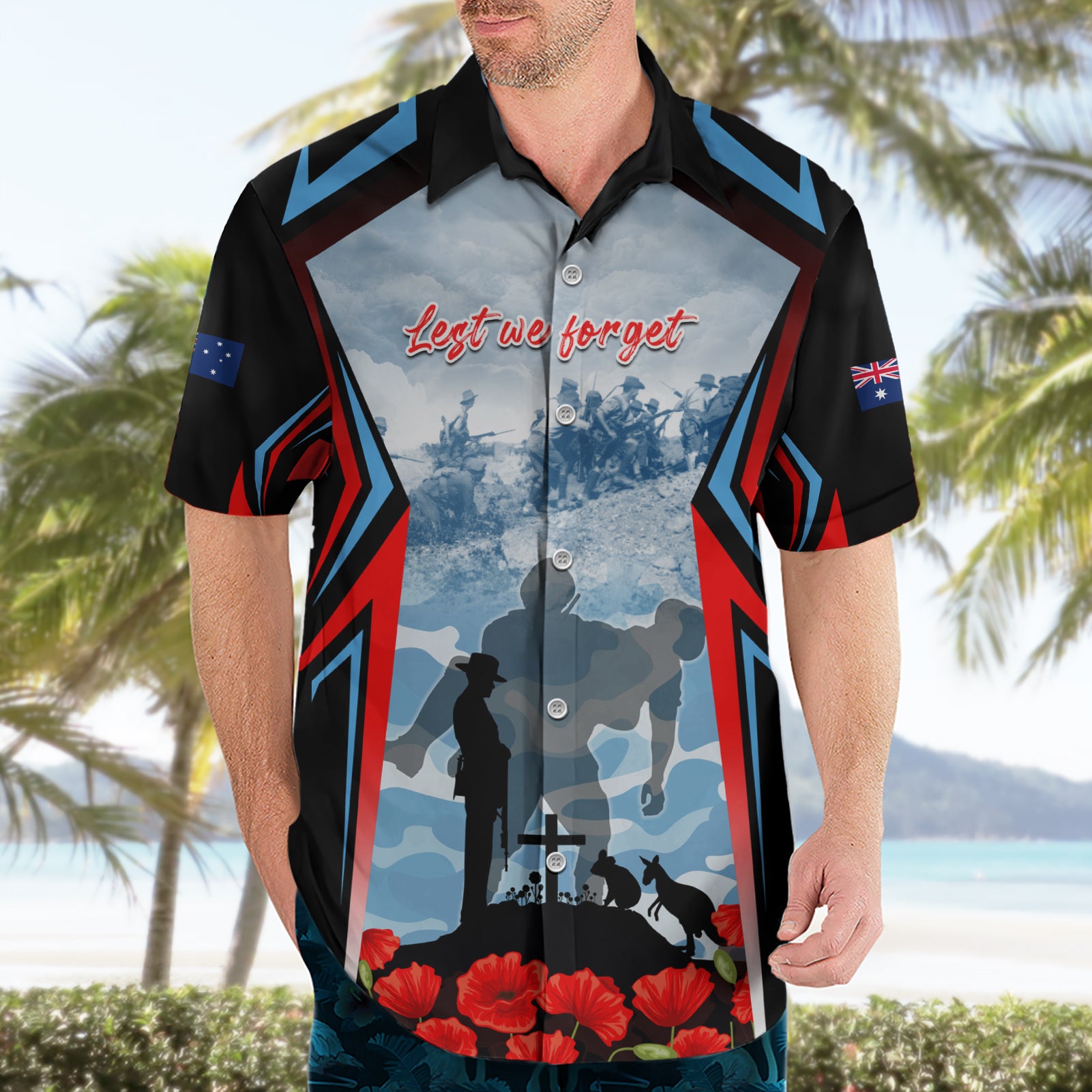 Australia ANZAC Day Hawaiian Shirt Gallipoli Soldiers Simple Style