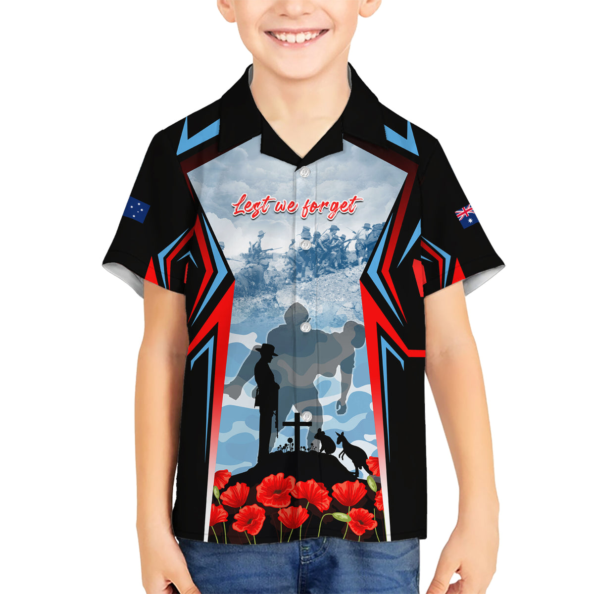 Australia ANZAC Day Kid Hawaiian Shirt Gallipoli Soldiers Simple Style