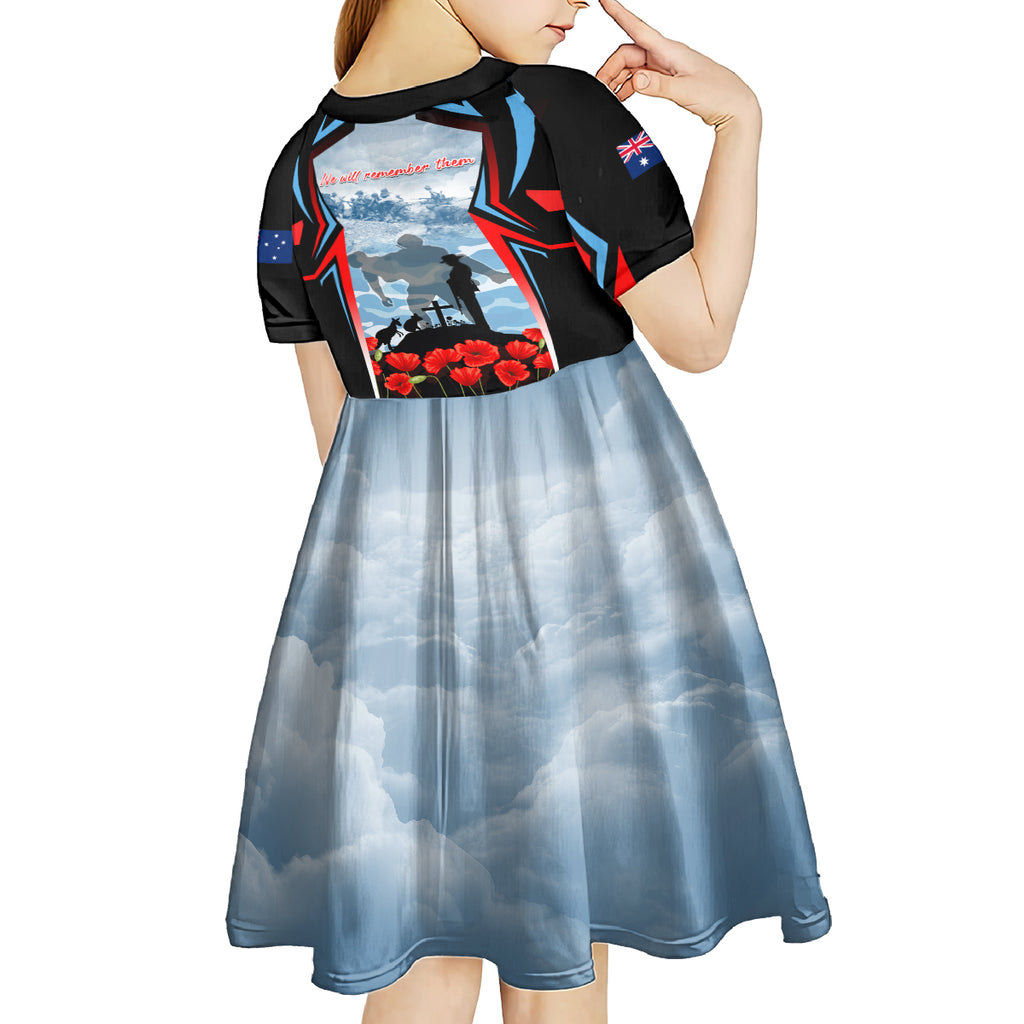 Australia ANZAC Day Kid Short Sleeve Dress Gallipoli Soldiers Simple Style