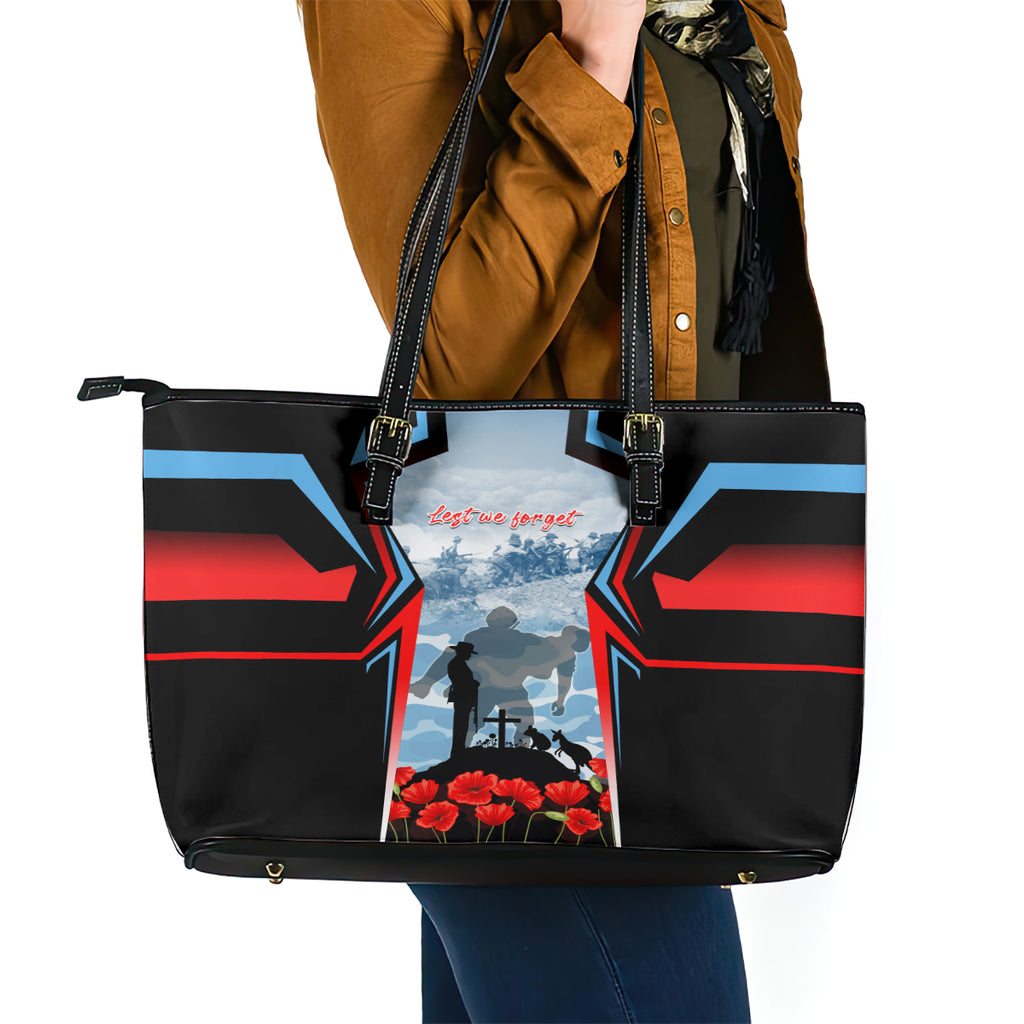 Australia ANZAC Day Leather Tote Bag Gallipoli Soldiers Simple Style