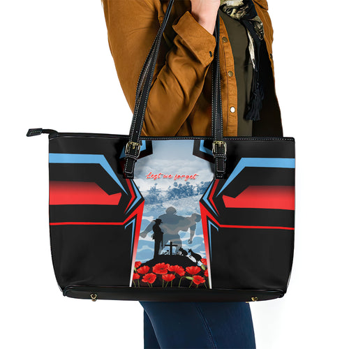Australia ANZAC Day Leather Tote Bag Gallipoli Soldiers Simple Style