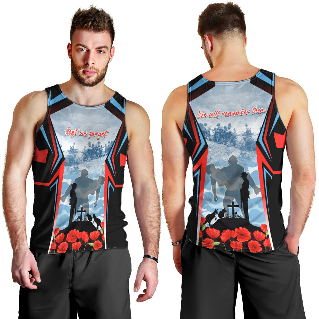 Australia ANZAC Day Men Tank Top Gallipoli Soldiers Simple Style