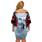 Australia ANZAC Day Off Shoulder Short Dress Gallipoli Soldiers Simple Style