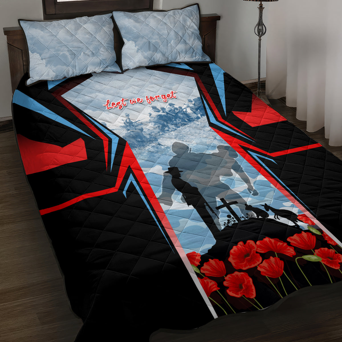 Australia ANZAC Day Quilt Bed Set Gallipoli Soldiers Simple Style