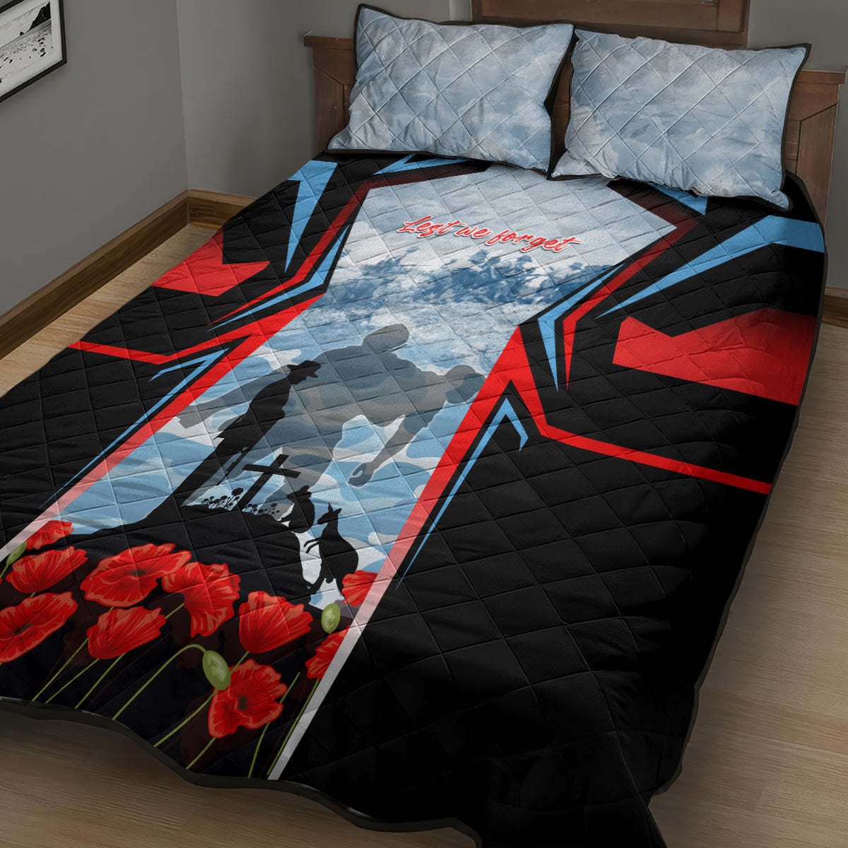 Australia ANZAC Day Quilt Bed Set Gallipoli Soldiers Simple Style