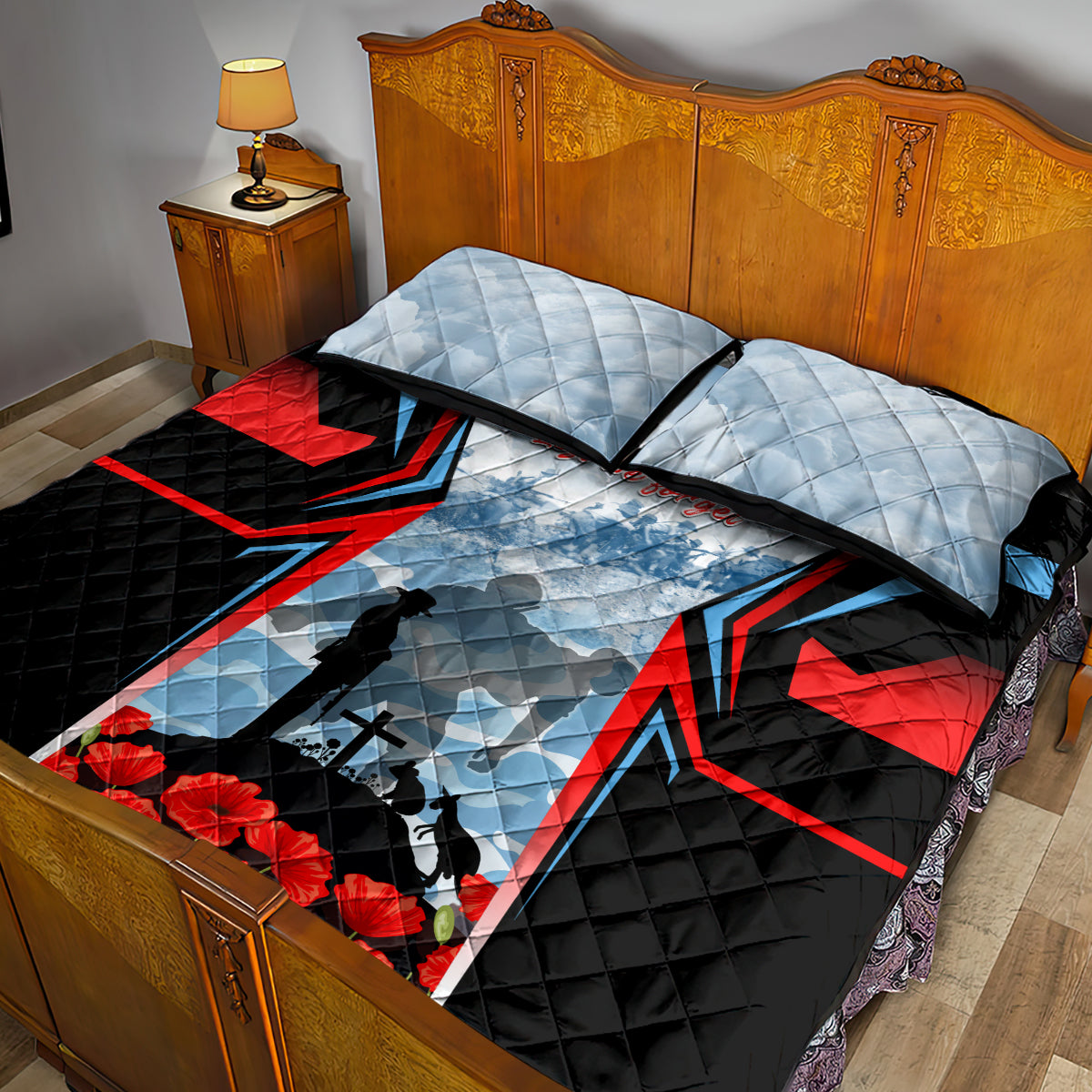 Australia ANZAC Day Quilt Bed Set Gallipoli Soldiers Simple Style