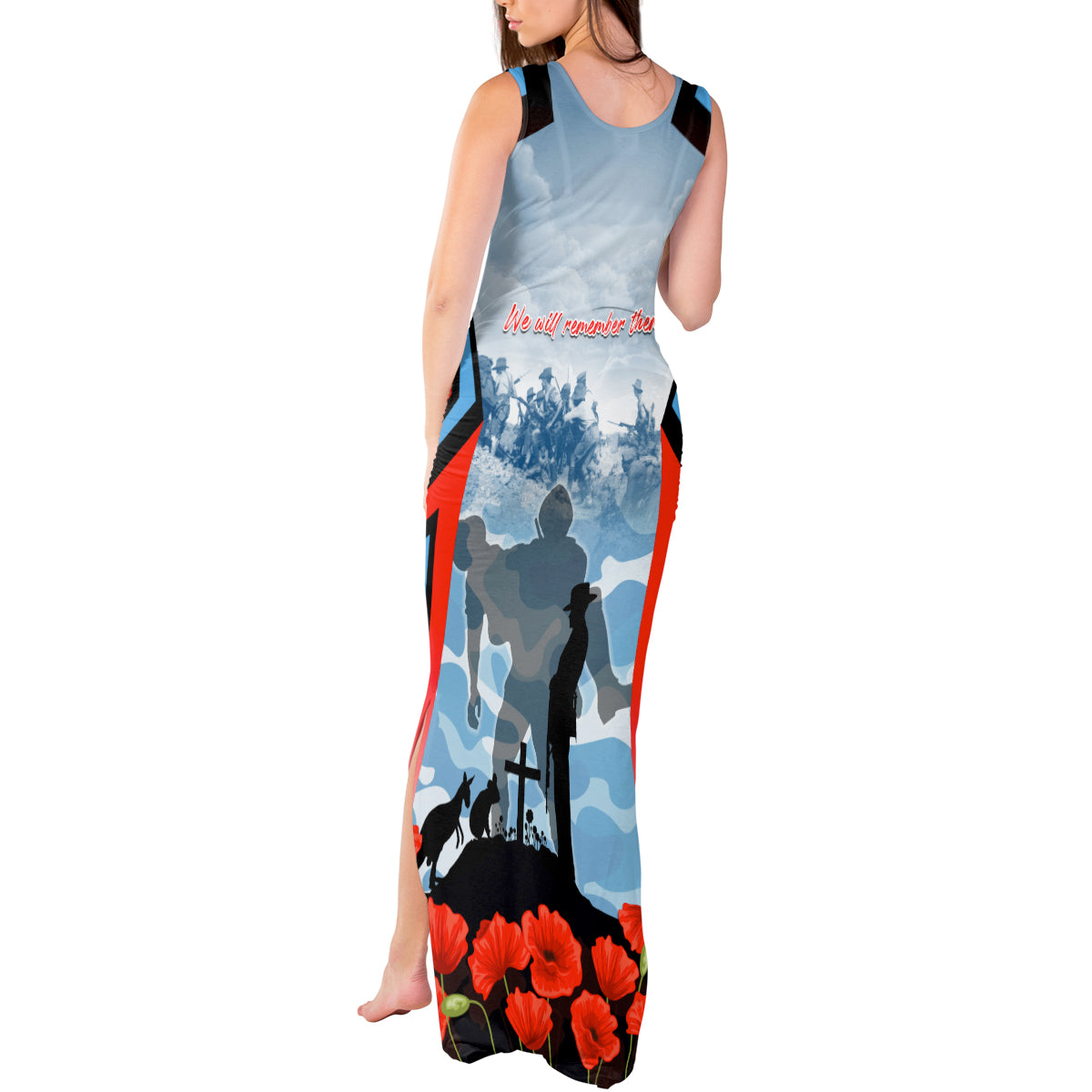 Australia ANZAC Day Tank Maxi Dress Gallipoli Soldiers Simple Style