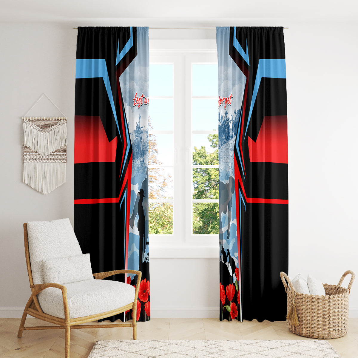 Australia ANZAC Day Window Curtain Gallipoli Soldiers Simple Style